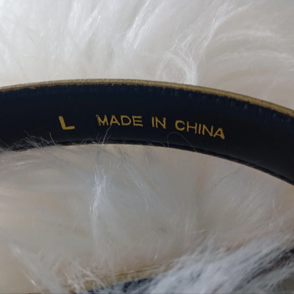 Gold Women Unbranded Belt Faux Leather Large 38 Inches
